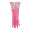 Core Home Cuffed Latex Cleaning & Dishwashing Gloves, 2 Pairs, Roses, Pink