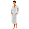 TQUIL Waffle Gofret Robe, 100%  Cotton, Unisex Robe, Gray