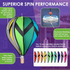 Premier Kites 22-in Hot Air Balloon Garden Spinner, Chevron Rainbow