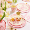 Coterie Small French Toile Plates, Pack of 10, Pink & White, 7.25"