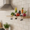 Maison Vegetable Figurine with Dangle Legs, Polystone, Set of 6