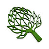 Fox Run Artichoke Trivet for Hot Dishes, Enameled Cast Iron, 9" x 7.25 ", Green