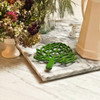 Fox Run Artichoke Trivet for Hot Dishes, Enameled Cast Iron, 9" x 7.25 ", Green