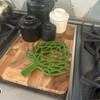 Fox Run Artichoke Trivet for Hot Dishes, Enameled Cast Iron, 9" x 7.25 ", Green