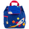 Stephen Joseph Toddler Quilted Backpack, Space. Blue