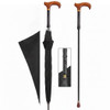 Harvy Canes Umbrella Cane with Derby Handle, Black
