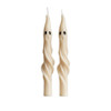 LilFlameCo Ghost Taper Twisted Halloween Candle, Set of 2, White