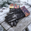 Galleria Famous Artist Women's Leather Gloves, Monet Rose Garden, Black