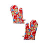 Modern Prairie Farm Fresh Oven Mitts, Set of 2, Navy & Red