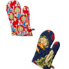 Modern Prairie Farm Fresh Oven Mitts, Set of 2, Navy & Red
