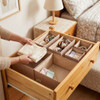 Periea Set of 6 Fern Drawer Organizers, Premium Camel