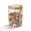 Grant Howard Square Clear Borosilicate Glass Jars with Lids and Spoons