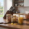 Grant Howard Square Clear Borosilicate Glass Jars with Lids and Spoons