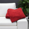Scene Weaver Divine Chunky Cable Knit Throw, Cadenza Red