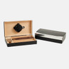 Bey-Berk Black Leather Humidor with Cigar Cutter Gift Set