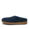 Oooh Yeah Men's Non-Slip Hard Sole Wool Blend Slip-On Slippers, Blue
