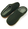 Non-Slip Hard Sole Wool Blend Slip-On Slippers, Green 