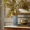 Bloomingville Embossed Stoneware Vase, Slate Reactive Glaze