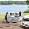 Galvanized Salt & Pepper Caddy with Shakers, Canoe Galvanized Salt & Pepper Caddy with Shakers, Canoe