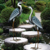 Regal Art and Gift 41" Blue Heron Looking Down Metal Garden Statuary