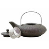Boston Warehouse Stoneware Ribbed Oblong Teapot with Cast Iron Look