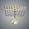 Classic Touch Black and Gold Straight Cut Menorah