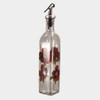 Grant Howard Hand Paint Floral Oil or Vinegar Glass Cruet Bottle, 16-Oz