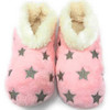 Oooh Geez Pink Glitter Stars Women's Sherpa Slippers