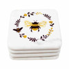 Concepts Marble Coasters, Bee Wreath Set of 4