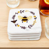 Concepts Marble Coasters, Bee Wreath Set of 4