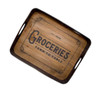 Boston Warehouse Wood & Metal  Serving Tray, Groceries Boston Warehouse Wood & Metal  Serving Tray, Groceries
