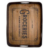 Boston Warehouse Wood & Metal  Serving Tray, Groceries Boston Warehouse Wood & Metal  Serving Tray, Groceries