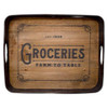 Boston Warehouse Wood & Metal Serving Tray, Groceries  Boston Warehouse Wood & Metal Serving Tray, Groceries