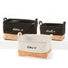 Be Our Guest Canvas & Cork Storage Totes, Set of 3
