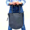 Bella Leather Tote, Black