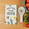 Boston Warehouse Spoon Rest & Tea Towel Set, Welcome Hive Boston Warehouse Spoon Rest & Tea Towel Set, Welcome Hive