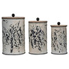 Foreside Home Shibori Flower Nested Decorative Canisters, Set of 3  Foreside Home Shibori Flower Nested Decorative Canisters, Set of 3