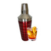 Home Essentials Hammered Stainless Steel Cocktail Shaker, Red Stripe