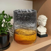 Gift Craft Decorative Black & Amber Glass Vase