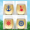 Wine-Oh Ocean Spirit 16-Ounce Stemless Wine Glasses, Set of 4