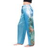 Galleria Women's Satin Pajama Pants, Monet Rose Garden, Large, Blue