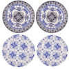 Home Essentials Blue & White Pattern Pasta Bowls, Set of 4 in 2 Designs