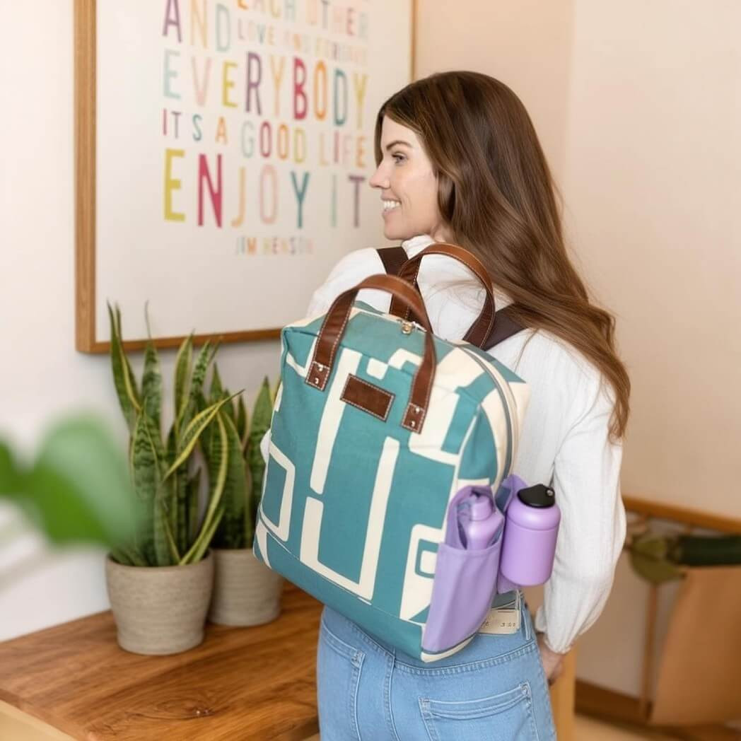 Maika Zippered Backpack with Laptop Compartment - Malibu display picture 1