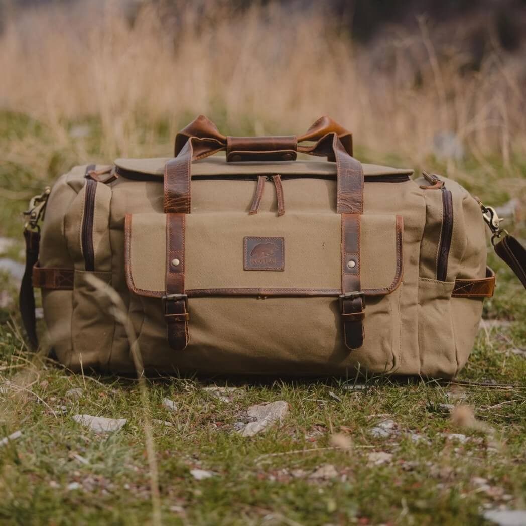 Kodiak Leather 55L Wasatch Duffel, Vintage Sage