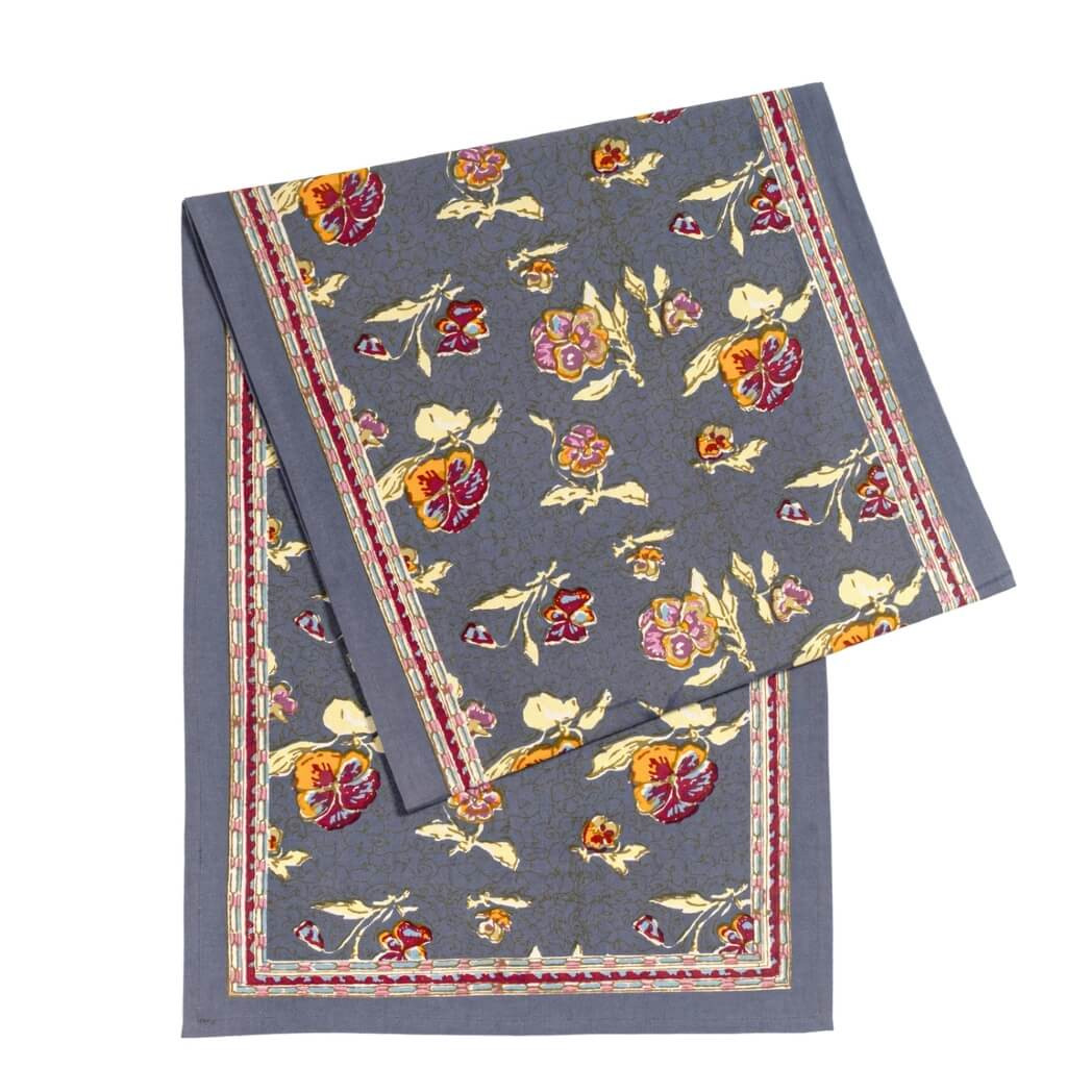 Couleur Nature Pansy Red/Grey Table Runner - Thumbnail 2