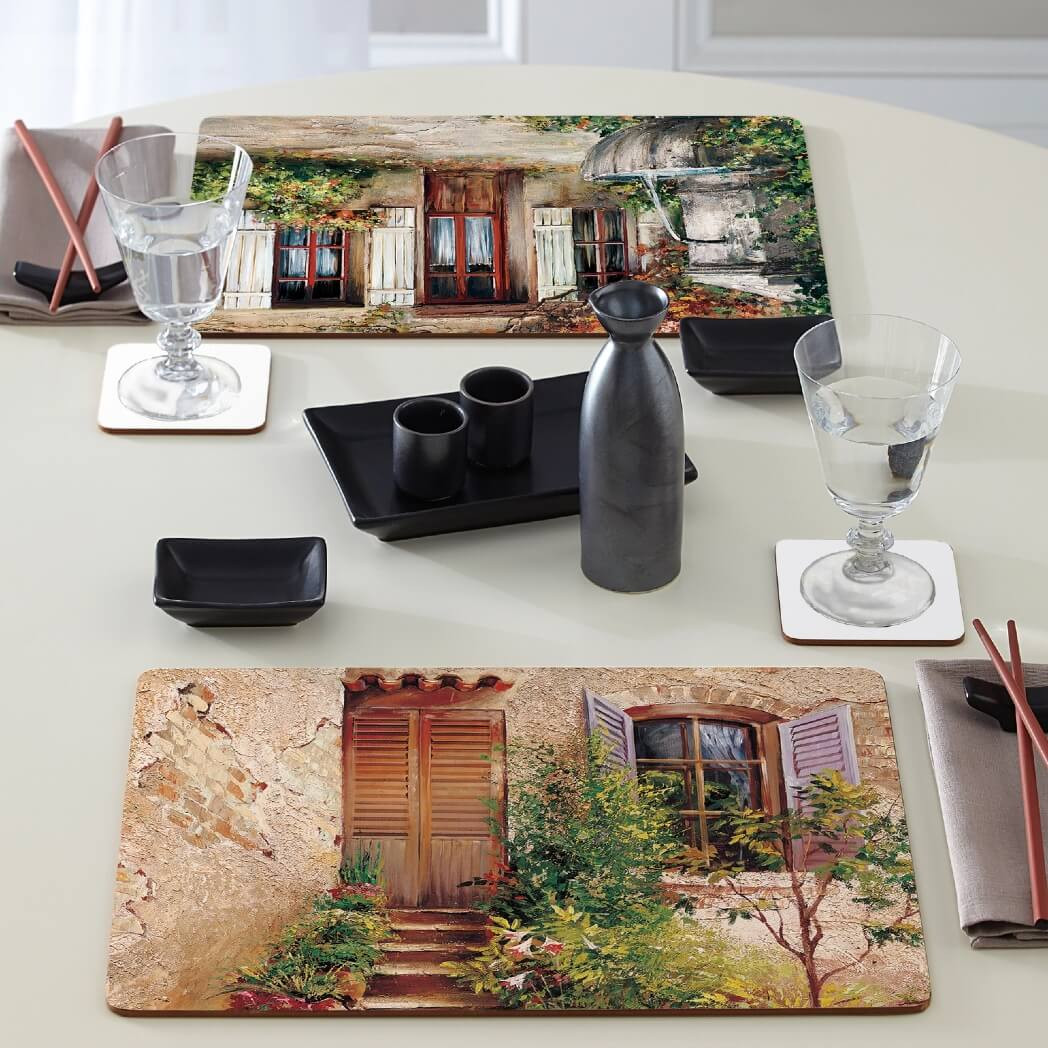 Cala Home Tuscan Doorways Hardboard Tabletop Placemats - Thumbnail 3