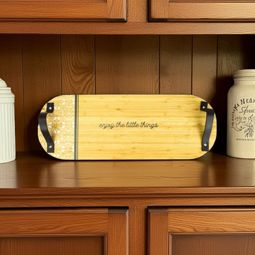 Boston Warehouse Bamboo Charcuterie Board, Enjoy the Little Things