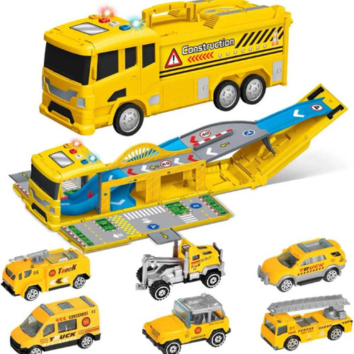Fun Little Toys Construction Truck Carrier with Lights & Sounds