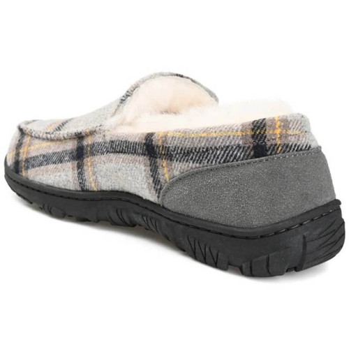 Territory Ember Genuine Sheepskin Men's Moccasin Slippers, Grey