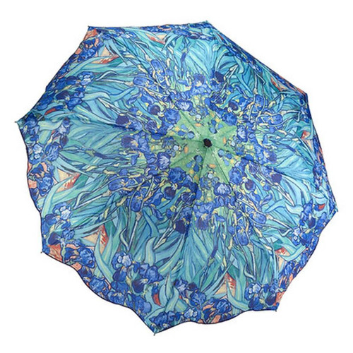 Galleria Enterprises Van Gogh Irises Reverse Close Folding Umbrella 